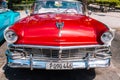 Red vintage car parked in Old Havana, Cuba Royalty Free Stock Photo
